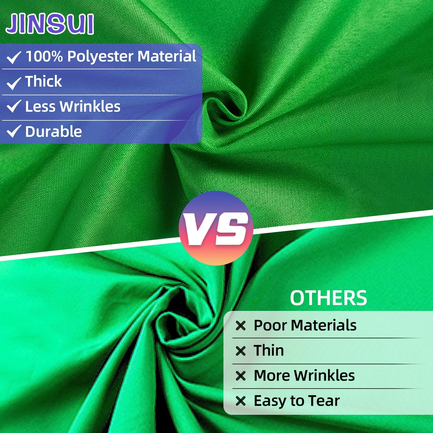 Green Screen Backdrop 10X10 Ft, Chroma Key Greenscreen Background for Streaming Zoom, Photo Backdrop Curtain for Photography, Thick Polyester Fabric Cloth Sheet for Photoshoot Video (Backdrop Only) image number 5