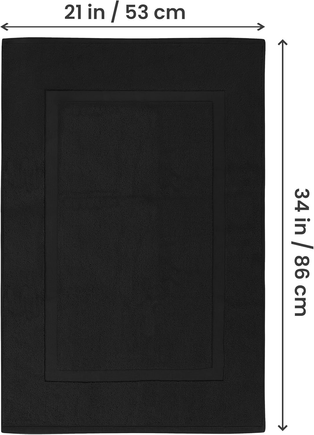 Utopia Towels Luxury Hotel-Spa Tub-Shower Bath Mat Floor Mat - (2 Pack, Black, 50Cm by 90Cm) - 100% Ringspun Cotton, Luxury Size, Maximum Absorbency, Machine Washable - By - Champagne image number 2