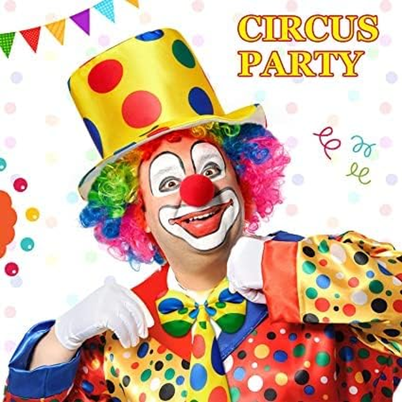 Clown Costume Set 7 Pcs Clown Accessories for Kids Adults Halloween Clown Parties Circus Carnivals Play (Suit Not Included) image number 1