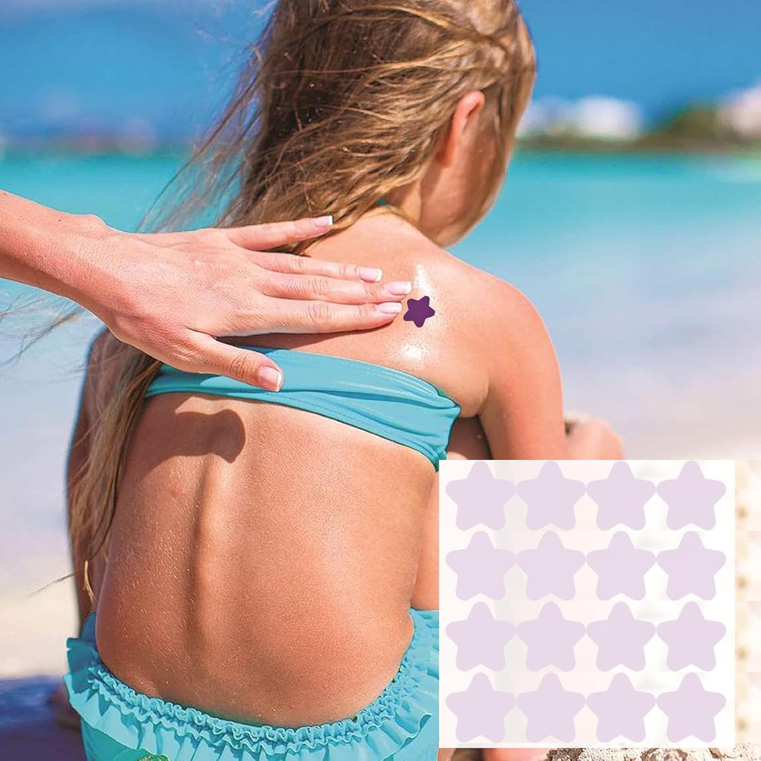 36PCS UV Detector Temporary Tattoos - Color Changing Sunscreen Reminder, Purple UV Stickers Waterproof, Skin-Friendly, Ideal for Beach, Hiking, Camping & Outdoor Sun Protection image number 3