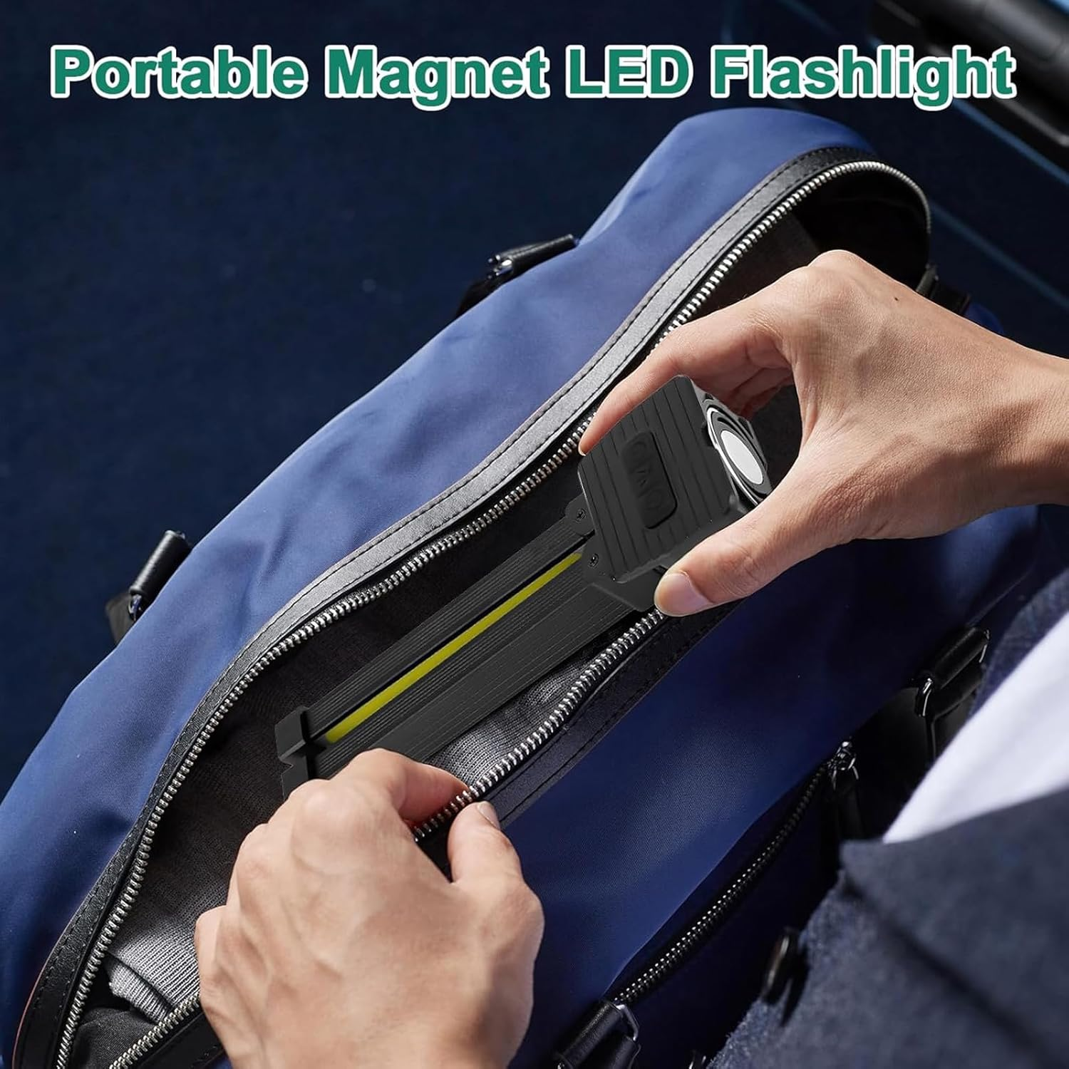 Gym Lamp, Portable Magnetic Work Light, USB Rechargeable LED Work Light with 7Th Gear Dimming, 180&deg; Rotate Foldable Hang Hook Camping Light, Flashlight Bar Hand Lamp for Car Repair image number 6