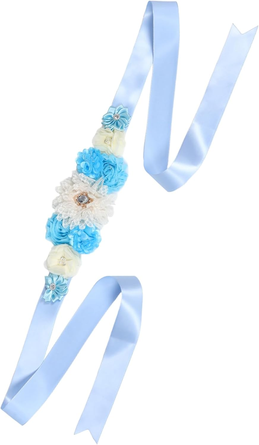 2Pcs Flower Maternity Belly Sash Bridesmaid Sash Belt Dad Mommy Wedding Belt Photo Prop