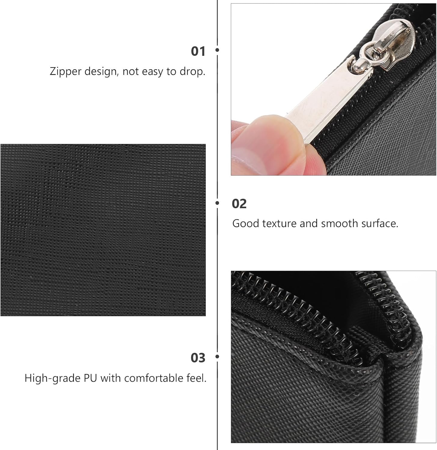 WATIIFUFU Portable Makeup Brush Storage Bag PU Leather Cosmetic Pouch Medium Travel Makeup Organizer Purple Coin Purse for Women image number 6