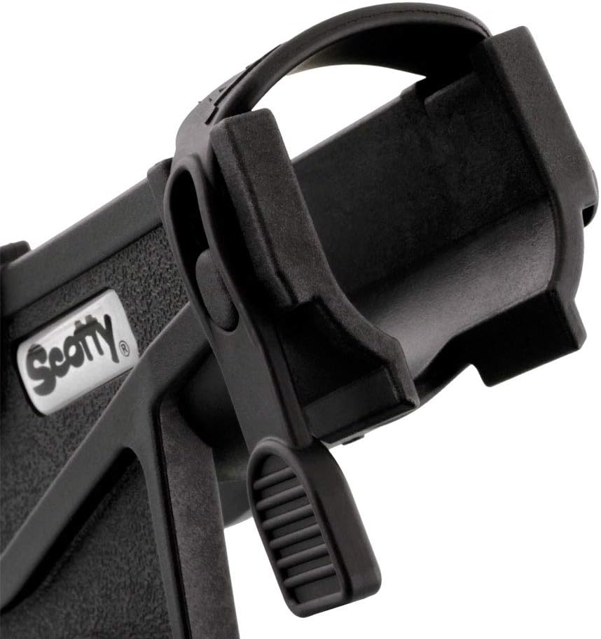 Scotty Baitcaster/Spinning Rod Holder Black with 244 Flush Deck Mount, Small (0281-BK) image number 4