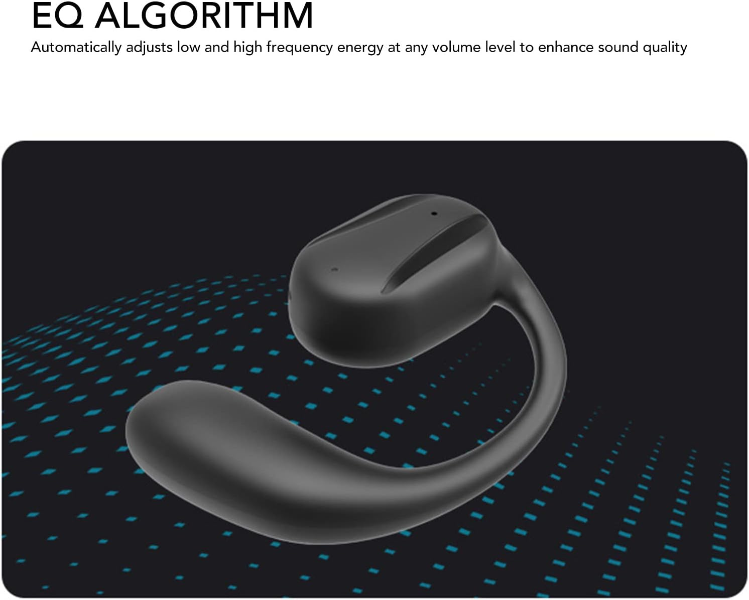 Denash Open Ear Earbuds, Ergonomic Dual Microphone Left Ear Black Bone Conduction Open Wireless Headphones for Office for Sports image number 6