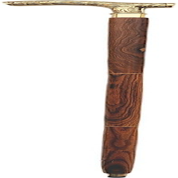 Vintage Walking Cane with Brass Handle, Wooden Stick with T-Shape Derby Handle image number 5