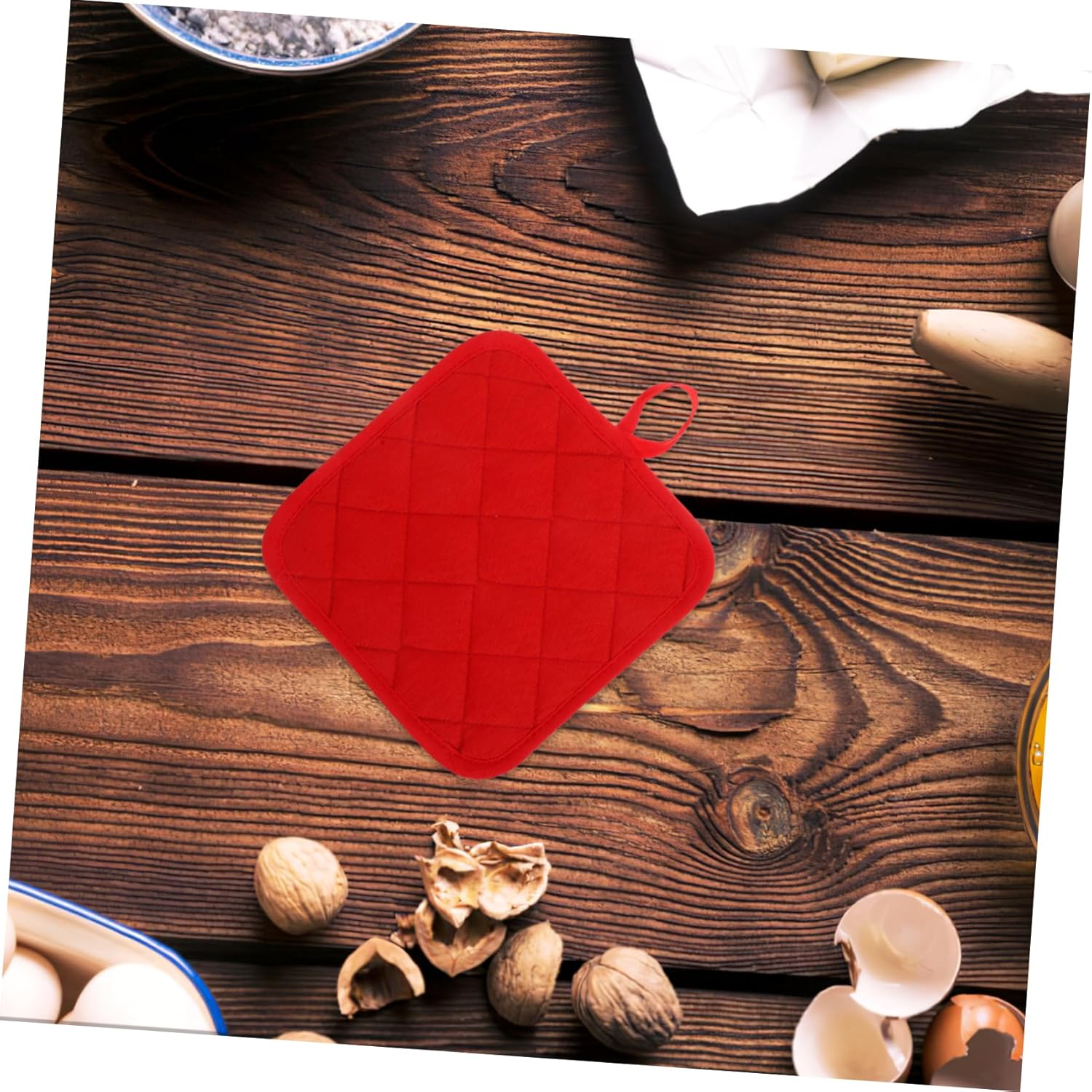 GARVALON 10Pcs Quilted Cotton Kitchen Pot Holders Heat Resistant Square Baking Hot Pads for Everyday Use Reusable Cooking Pot Holders Trivets image number 4