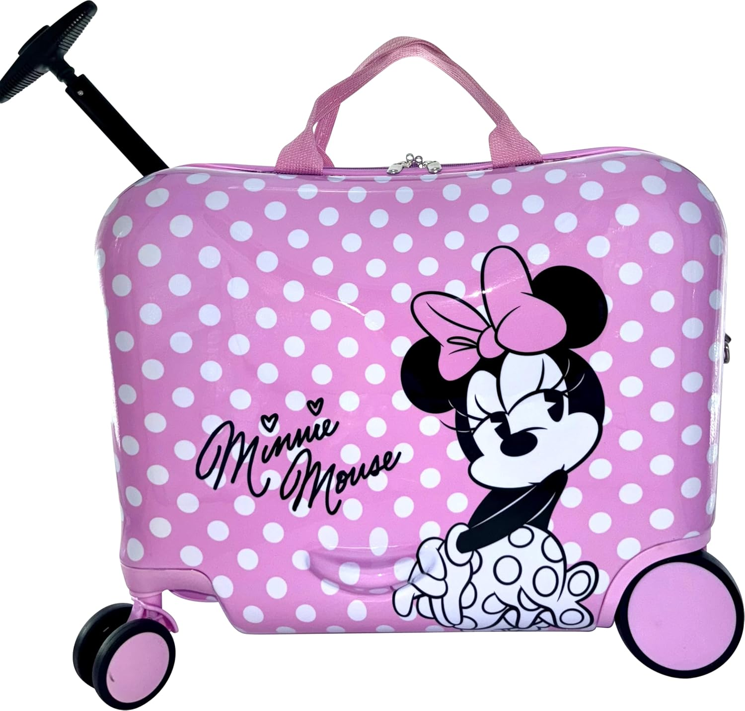 Fast Forward Ride-On 18" Suitcase for Kids/Towing Toddler Carry-On Luggage with Wheels, Multicoloured, L, Cars image number 6