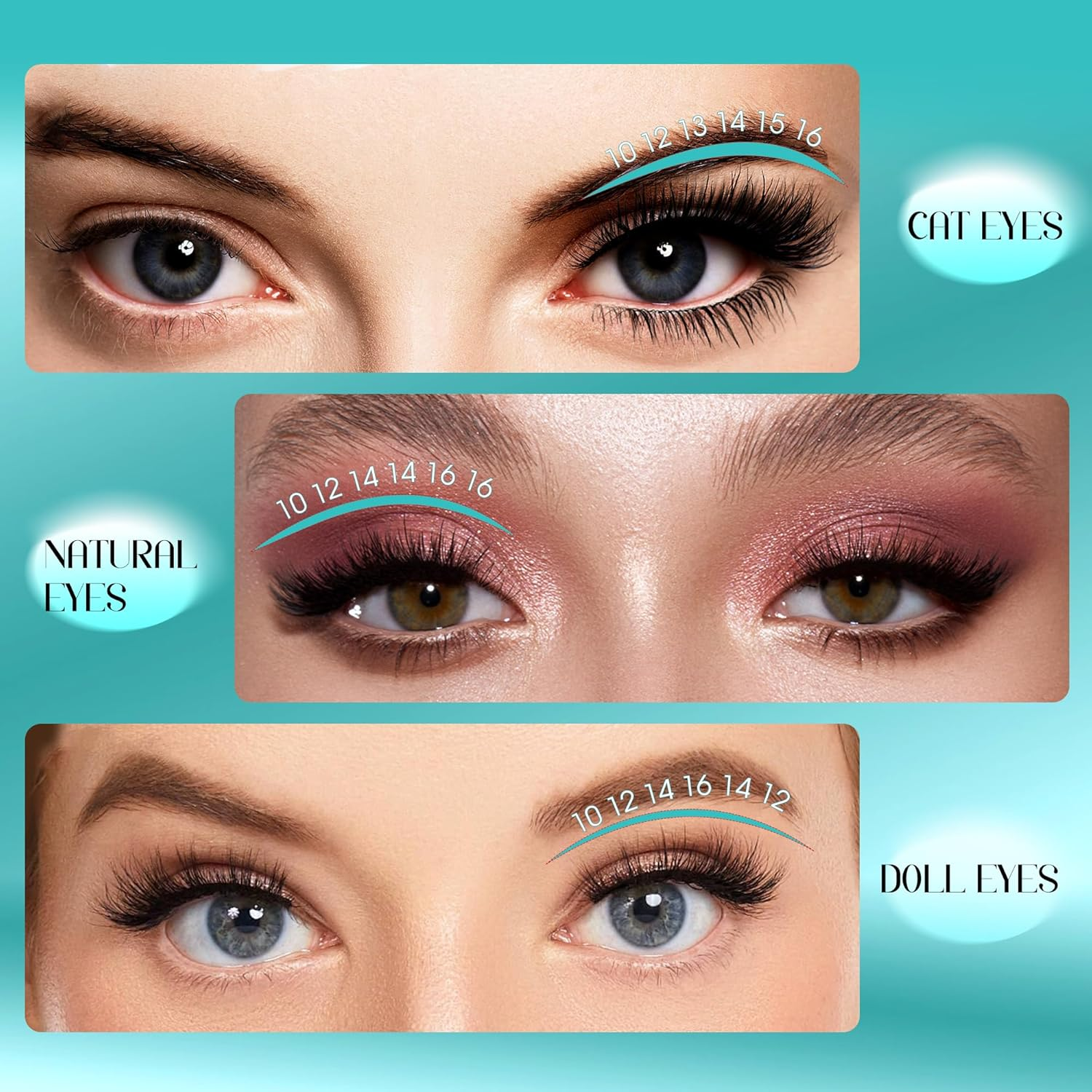 GEMERRY Lash Clusters 100D DIY Eyelash Extension D Curl Individual Lashes Natural Eyelashes Mixed Reusable Home image number 3