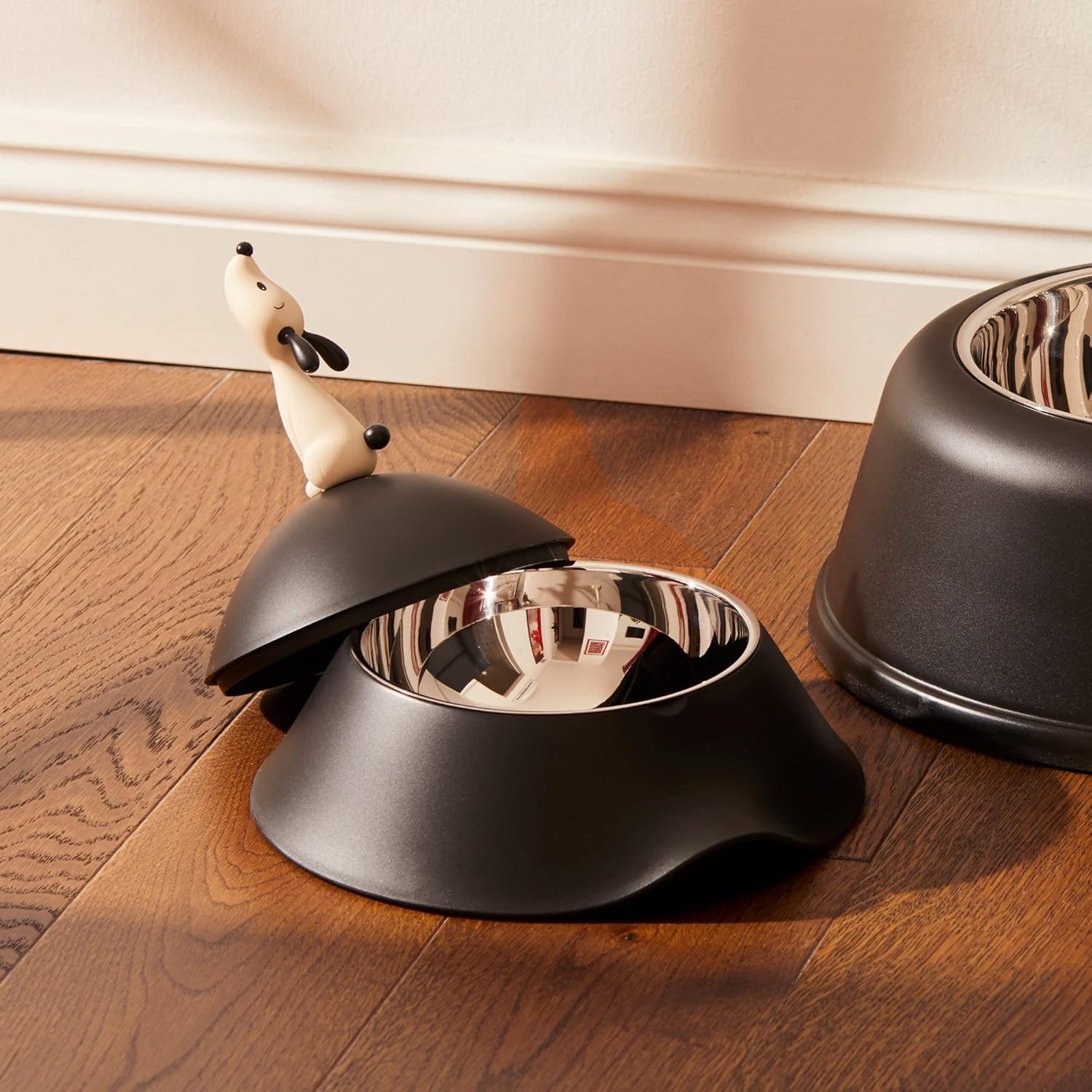 Alessi AMMI19 B Lula' Dog Bowl, Black, Black