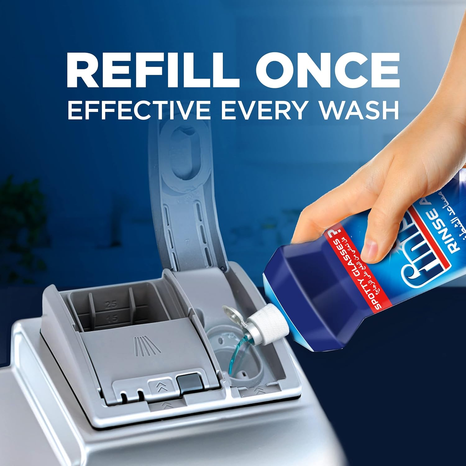 Finish Rinse Aid, 400Ml, Regular, Shinier and Drier Dishes image number 3