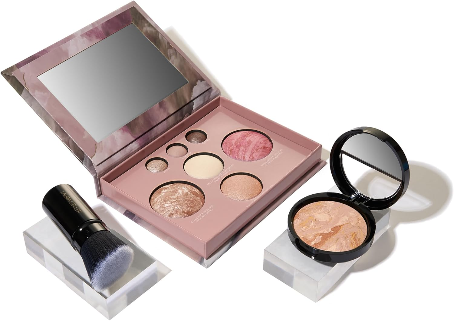 LAURA GELLER NEW YORK Baked Starter Kit: Fair, Best of the Best Full Face Palette + Baked Balance-N-Brighten Powder Foundation + Retractable Angled Kabuki Brush Set image number 6