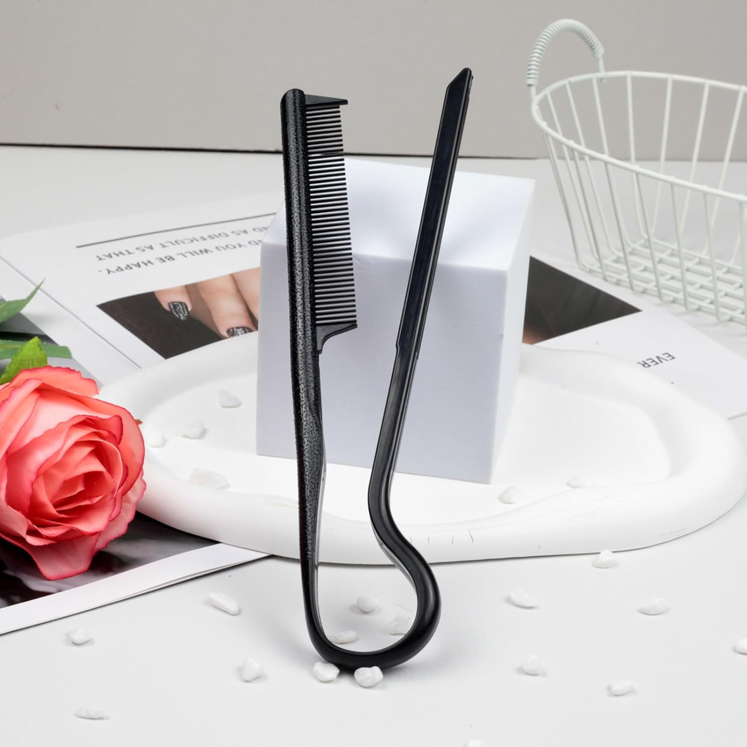 V-Shaped Hair Straightener Comb &ndash; Portable Wheat Straw Hairdressing Tool for Styling & Straightening, DIY Hairdressing Tool image number 1