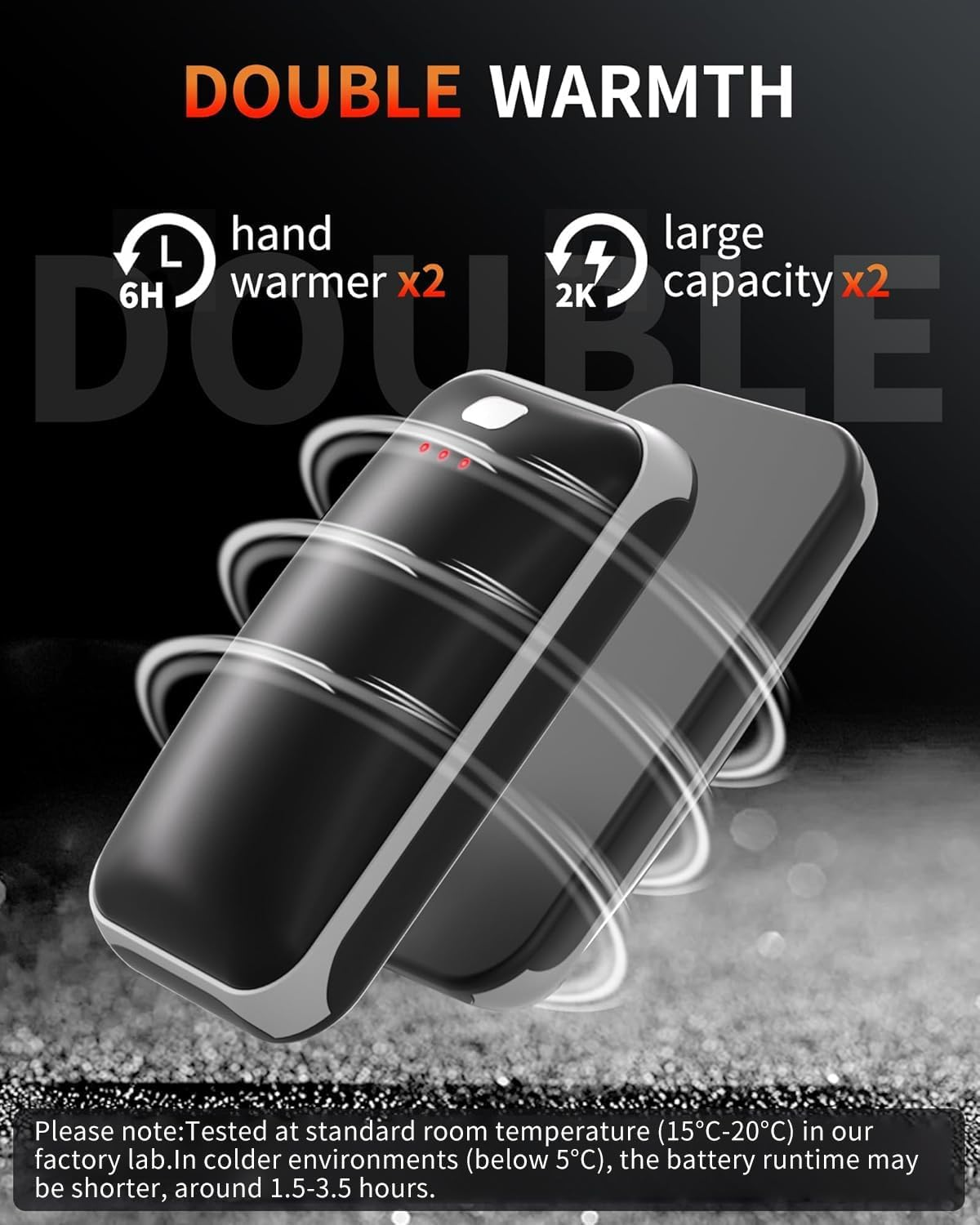 Jiao Zoum Hand Warmer 2 Pack, Reusable Portable Pocket Heater USB Hand Warmer, Gifts for Men, Women, Indoor, Outdoor, Hiking, Skiing, Camping, Hunting Accessories. image number 3