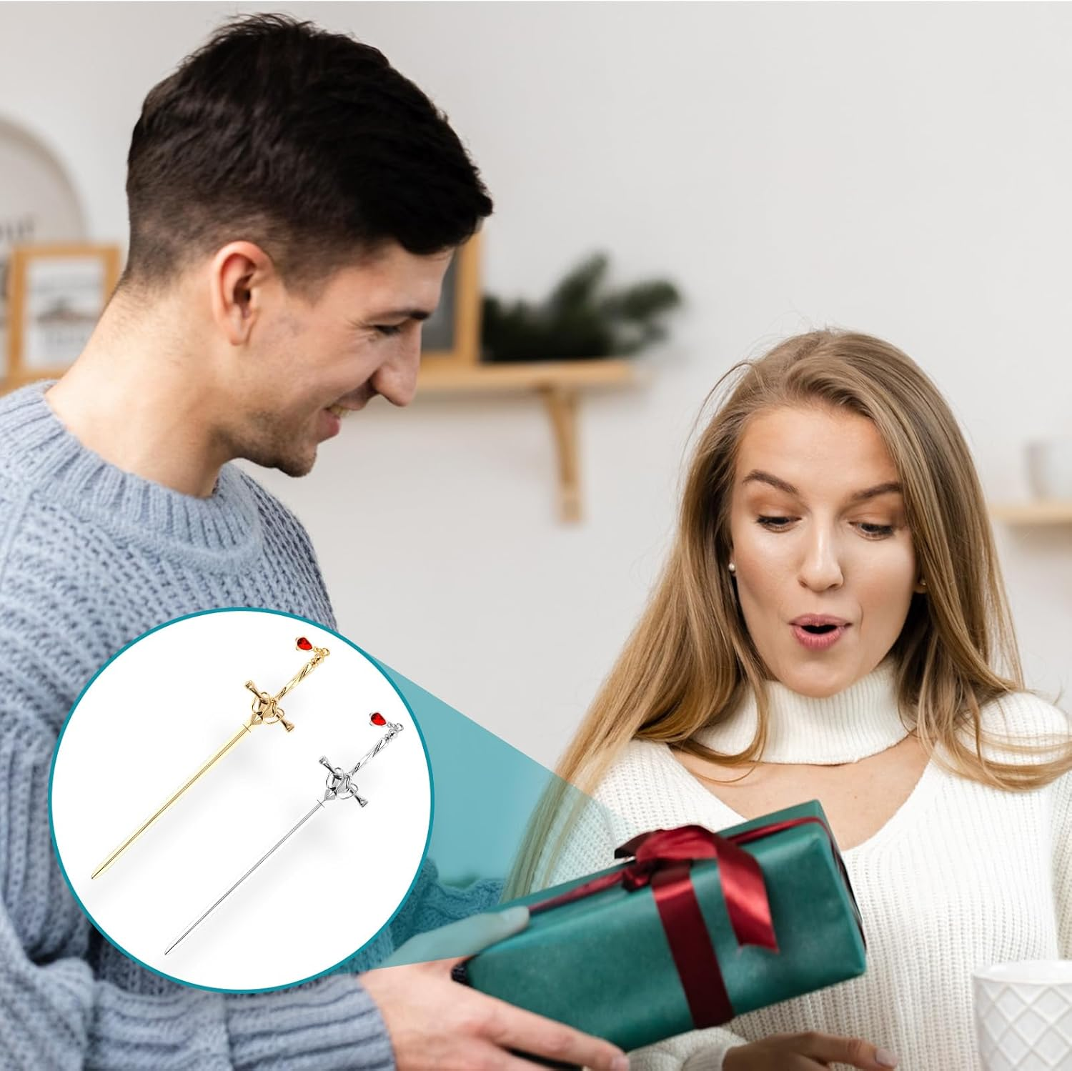 Jeffdad 2Pcs Sword Katana Bookmarks Vintage Silver Metal Pendant Bookmarks Unique Book Lovers Presents Valentine'S Day Gifts Thanks Gift for Boyfriend image number 6