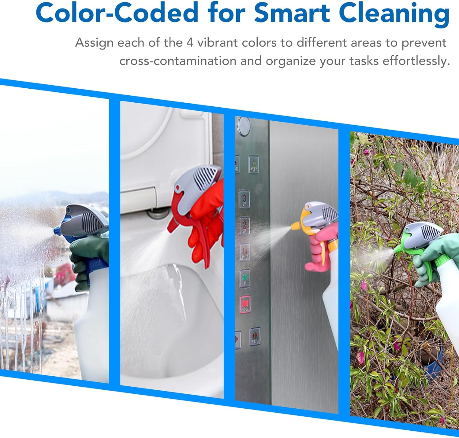 Drdirt Spray Bottles 650Ml/22Oz 4 Color Pack High Flow 3Cc Acid and Alkali Resistant Alcohol Compatible Professional Heavy Duty for Cleaning Plants Watering image number 3