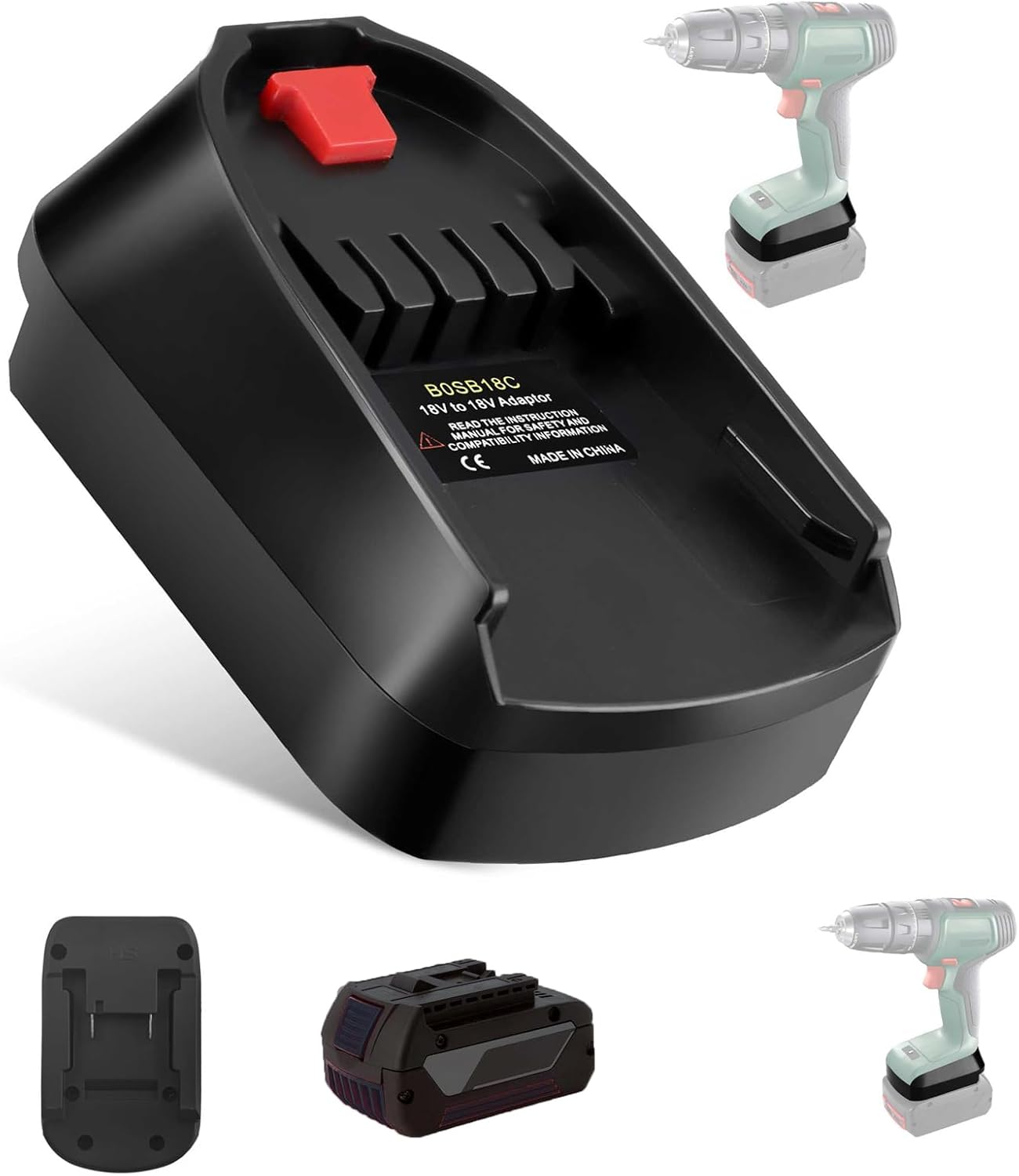 BS18BOSC Adapter for Bosch 18V GBA Battery Converter to Bosch PBA Power Tool, Battery Adapter for Bos-Ch Blue Tool Battery Converter to for Bos 18V Green Tool image number 1