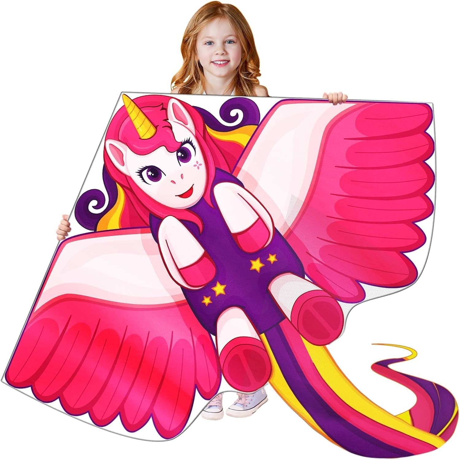Kites, Kite Unicorn for Kids Outdoor Beach Park Lawn Games - Easy to Fly & Assembly & Carry image number 6