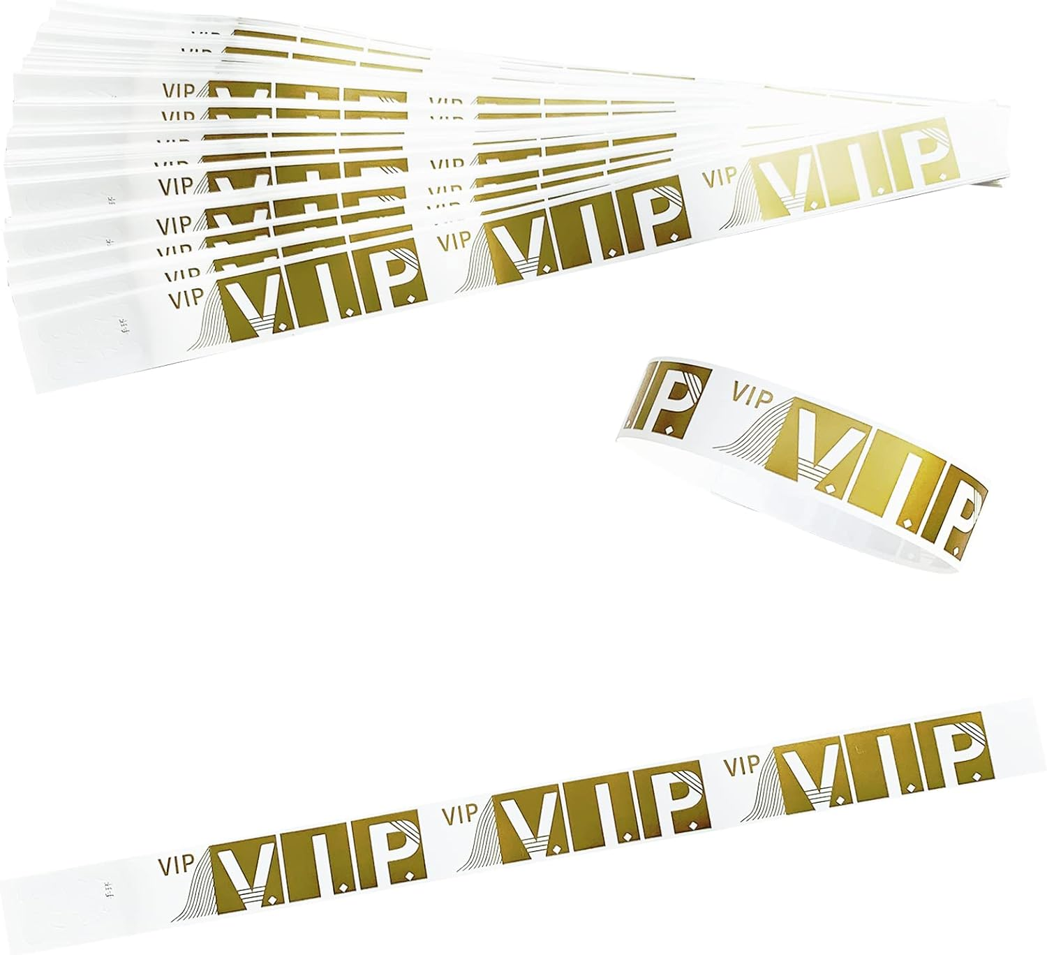 Lopau Paper Bracelets for Events - 100PCS Gold VIP Wristbands