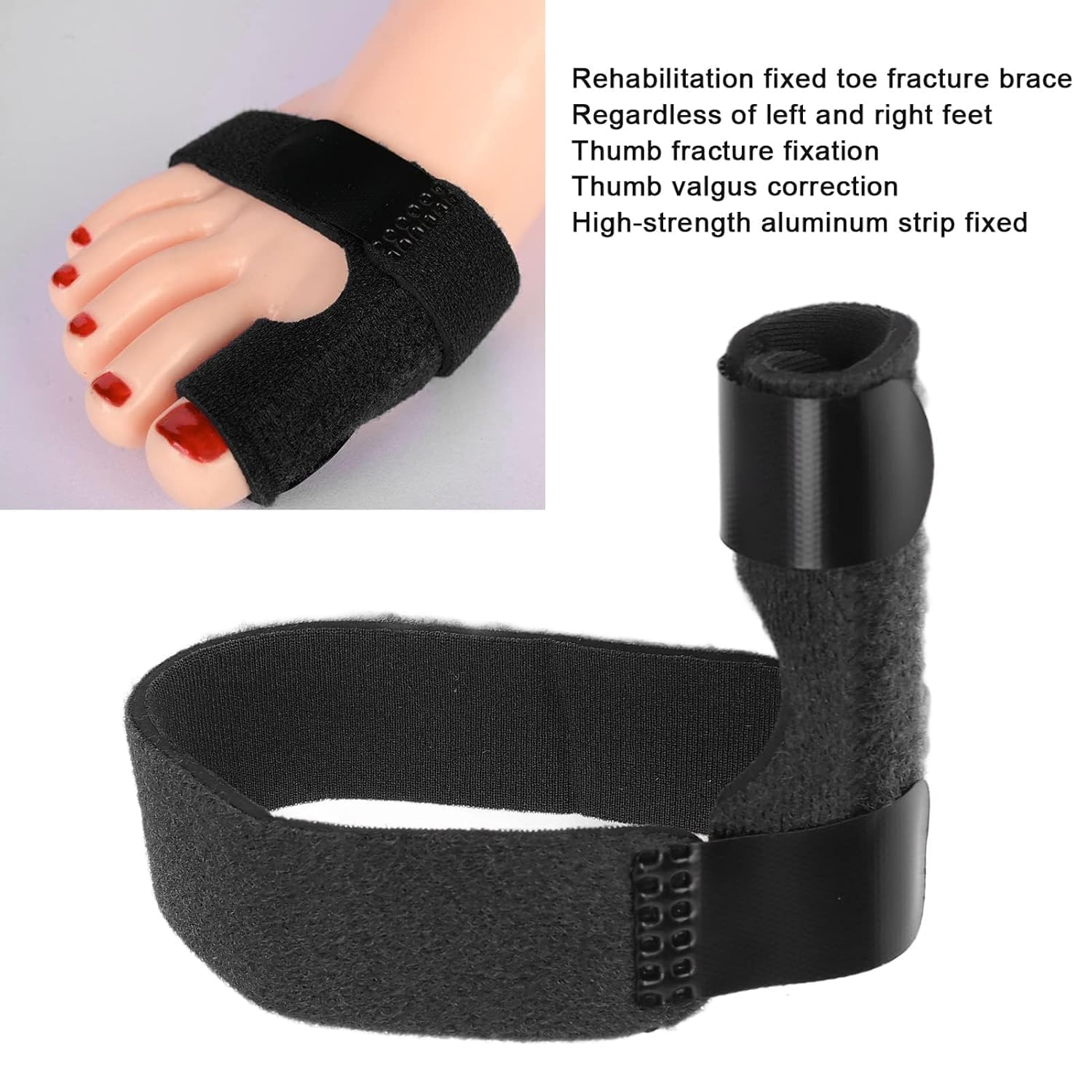 Toe Brace, Hallux Valgus Corrector, Multi Adhesive Toe Fracture Fixation, Hallux Valgus Correction Splints, Toe Protectors Support Brace,Toe Bending Correction for Men Women(Black) image number 4