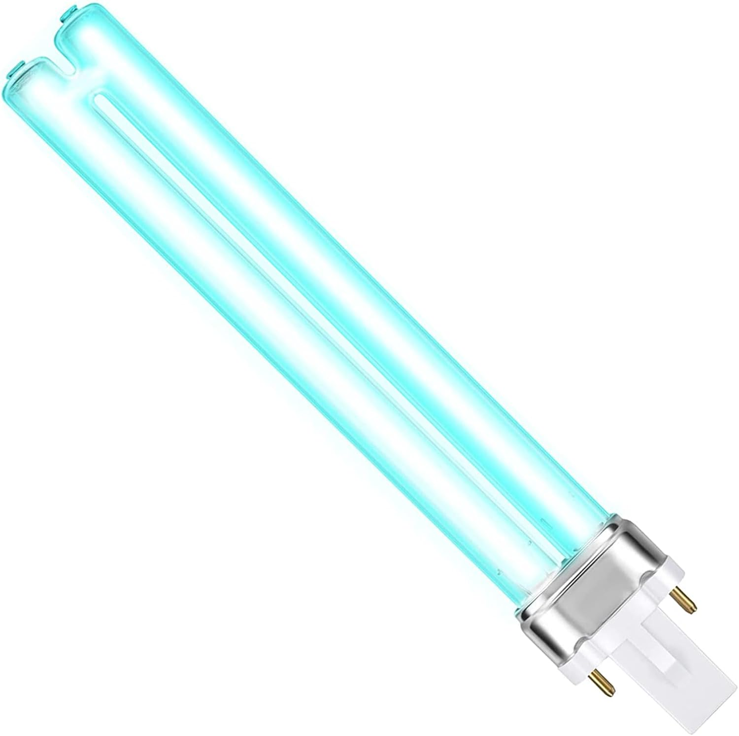 1 Pack UV Aquarium Light Bulbs 9W Lamp Base Fish Tank LED H-Shape Tube G23/2G7 2 Pin Base UV Purifier Bulbs Pond Lights Replacement Light Bulb for Water Air Purification or Aquarium Fish Tank image number 3