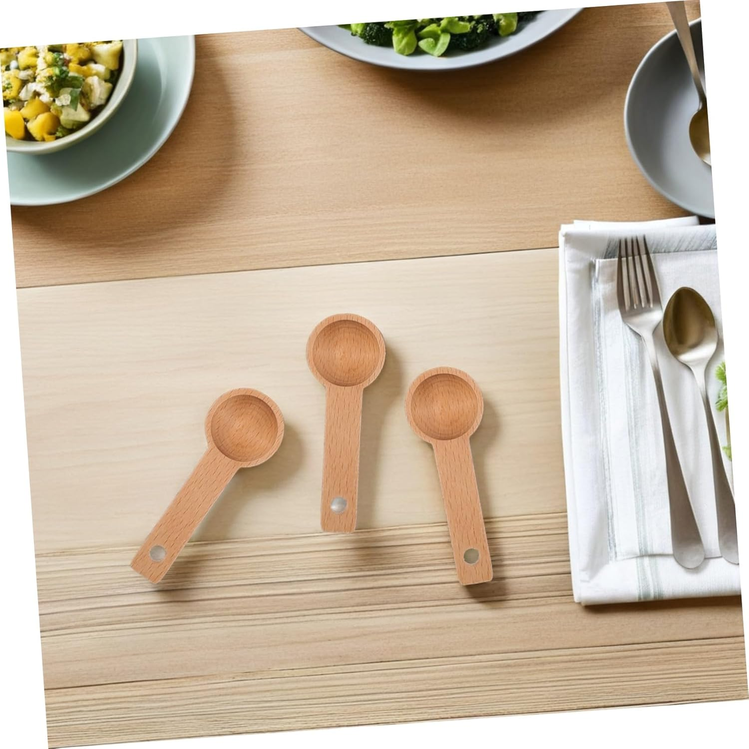 ABOOFAN 4Pcs Wooden Coffee Measuring Spoons Small Scoops for Ground Beans and Tea Solid Wood Kitchen Tools for Accurate Coffee Powder Measurement image number 3