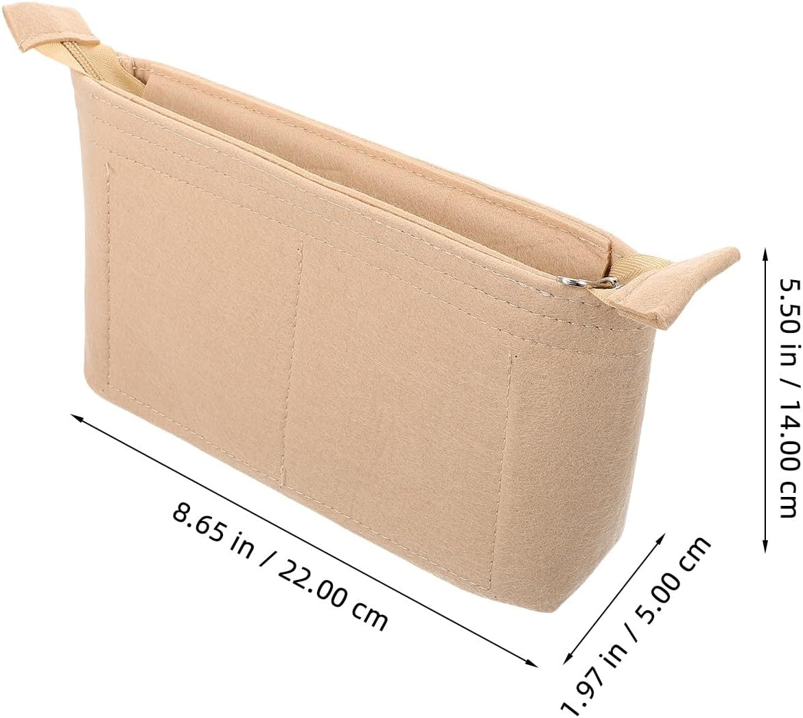2Pcs Felt Purse Organizer Inserts Tote Bag Organizer Insert with Open Top and Zipper Closure for Travel and Daily Use