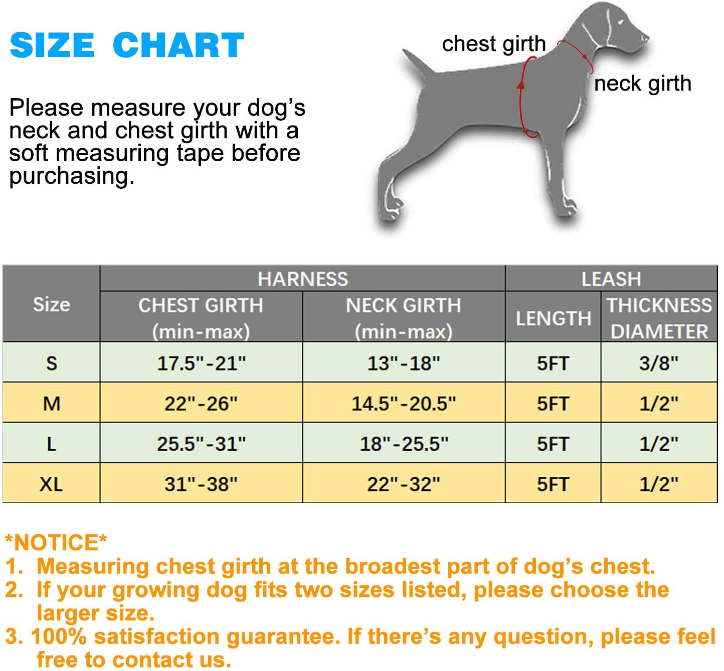 No Pull Dog Harness Adjustable Reflective Oxford Easy Control Medium Large Dog Harness with a Free Heavy Duty 5Ft Dog Leash (L (Neck: 18"-25.5", Chest: 24.5"-33"), Blue Harness+Leash) image number 2