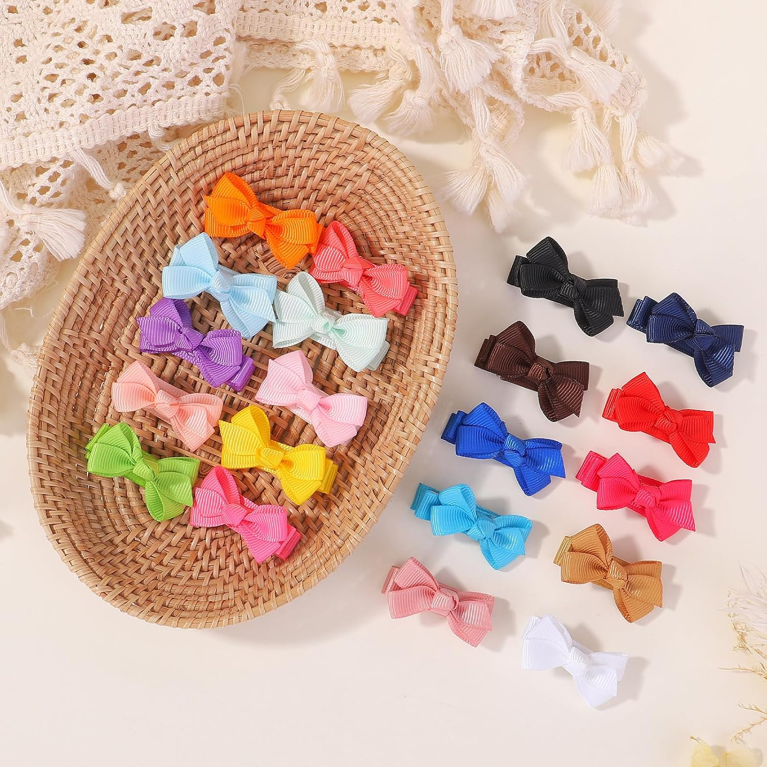 20Pairs 2.75'' Baby Girls Hair Bows Grosgrain Boutique Bow Clips for Teens Toddlers Kids Children Infants in Pair - 80Pcs image number 7