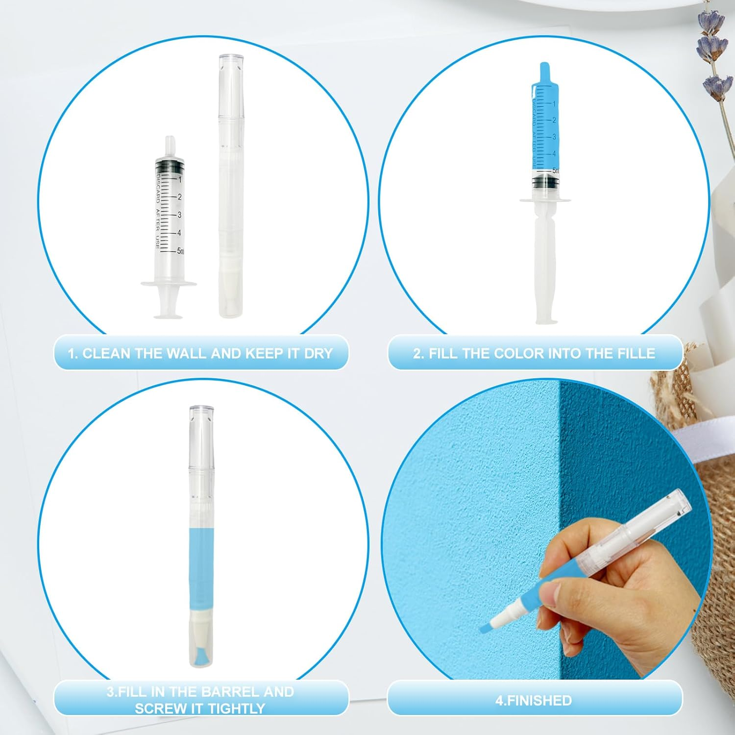 12Pcs Touch up Paint Brushes - Wall & Furniture Repair Pen Set for Drywall, Cabinets, Stains and Scratches Large Capacity Paint Touch for Easy Home Improvement