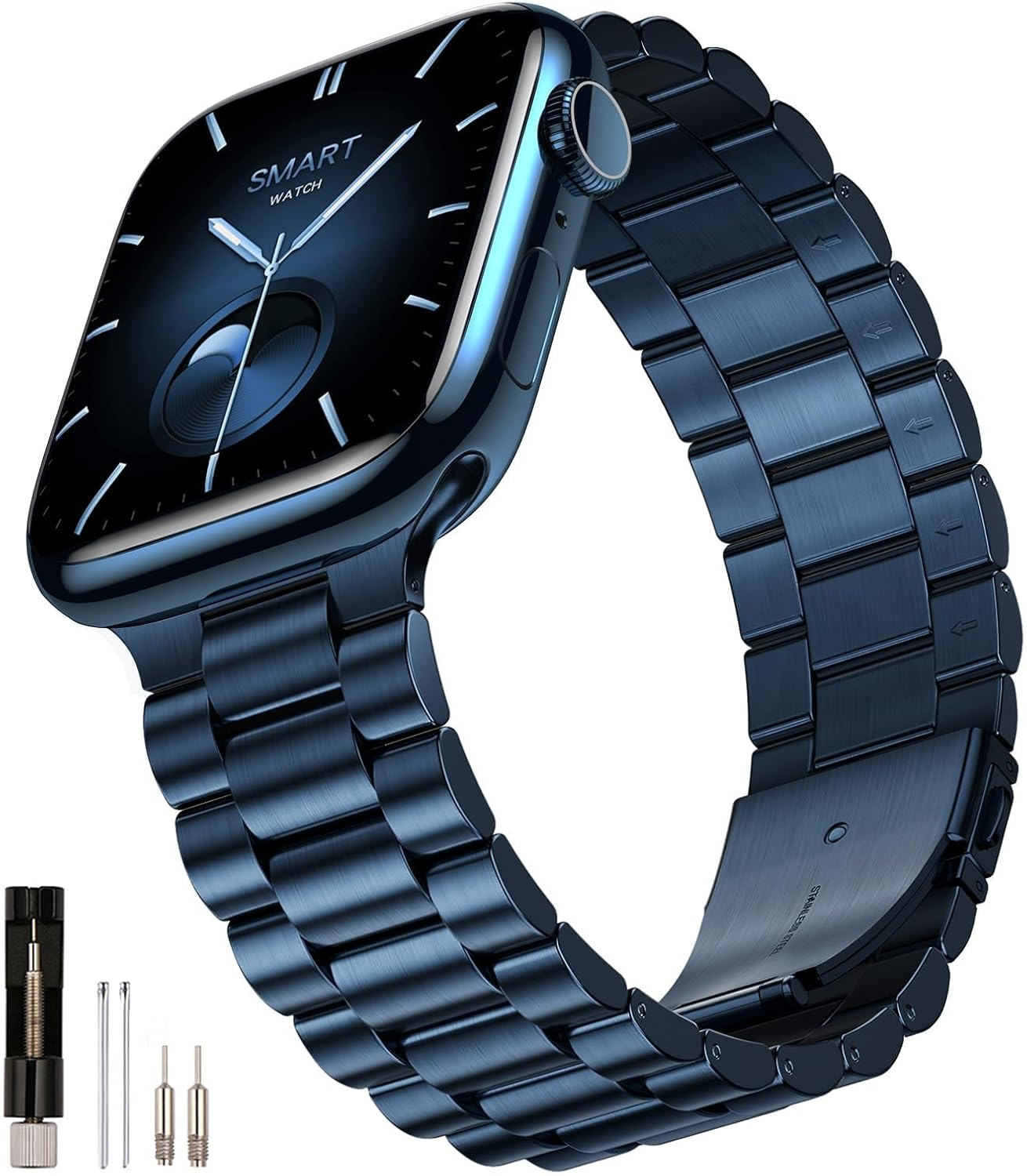 Compatible with Apple Watch Band 49Mm 46Mm 45Mm 44Mm 42Mm 41Mm 40Mm 38Mm for Men Women, Stainless Steel Metal Iwatch Band for Apple Watch Series 11 10 9 8 7 6 5 4 3 2 1 SE SE2 SE3 Ultra 3 2 1