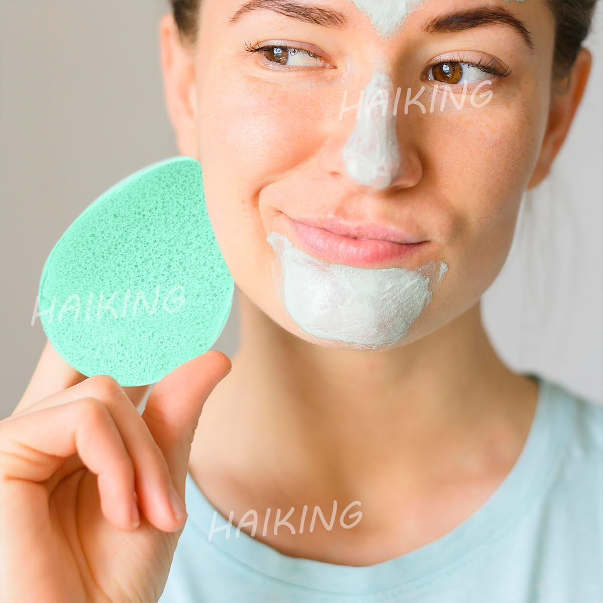 HAIKING Konjac Bathing Sponges, 6 PCS Facial Sponge Remover for Deep Pore, Blackheads, Dead Skin, Daily Face Cleansing (Individually Packaged) image number 6