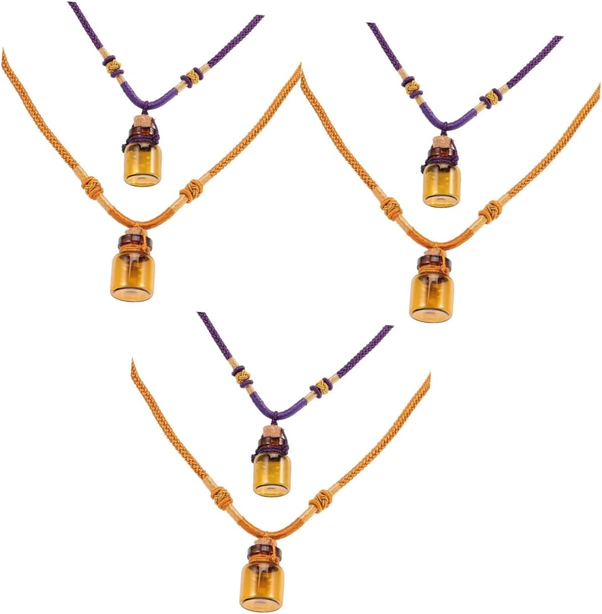 PLAFOPE 6Pcs Empty Perfume Bottle Essential Oil Pendants Creative Aroma Bottle Pendant Necklace