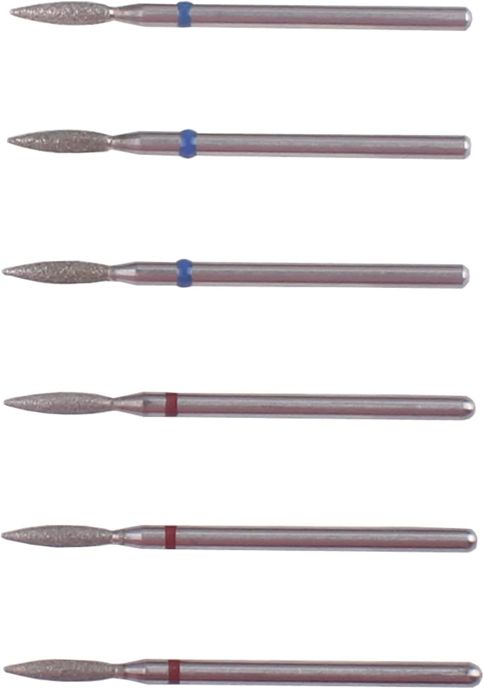 MZCMSL Flame Shape Diamond Cuticle Nail Drill Bit Set, 6Pcs Pro Manicure Drill Bits for Nail Prep, 3/32 Shank Efile Bit(Fine+Medium) image number 3