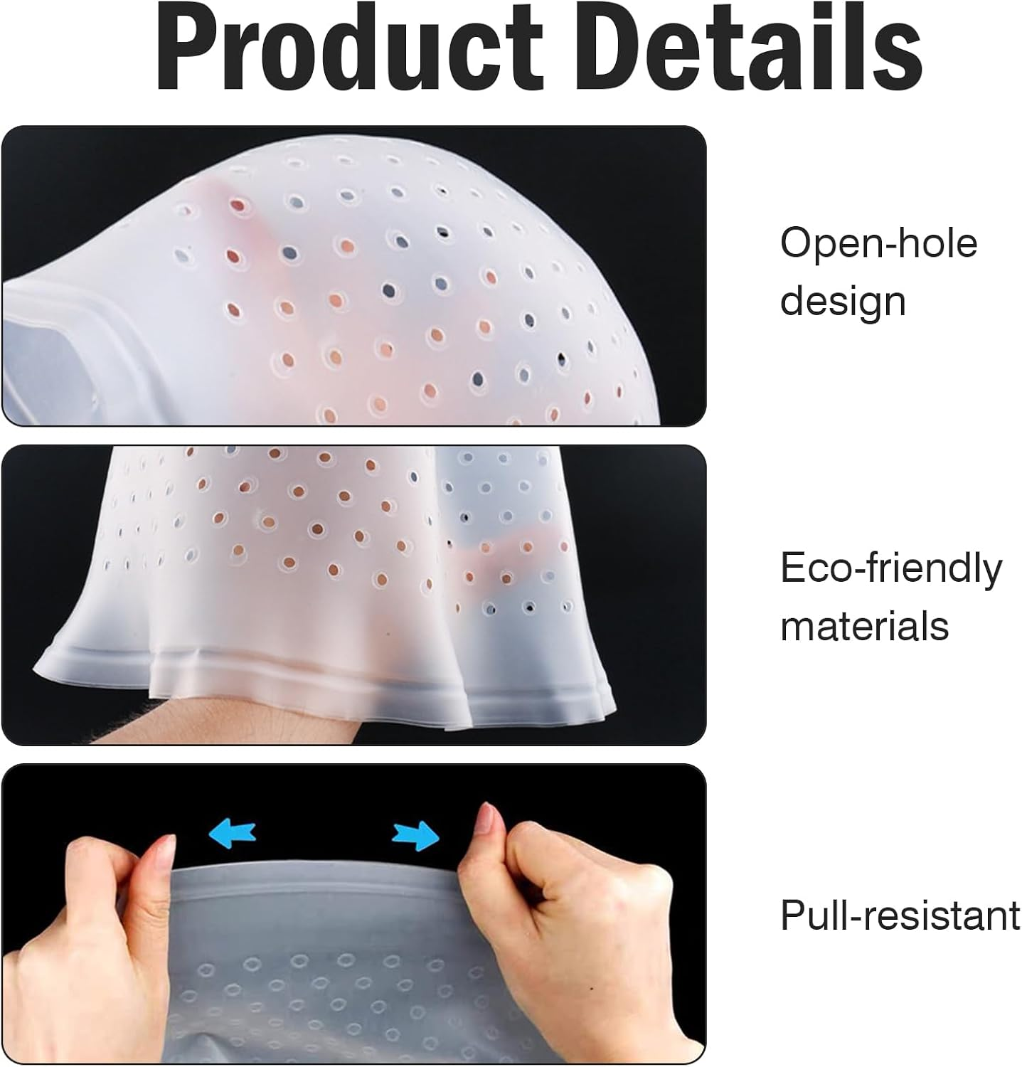 Hair Extension Hood for Strands Colour Highlighting Cap Set with Needle Balayage Set Blonde Strands image number 4