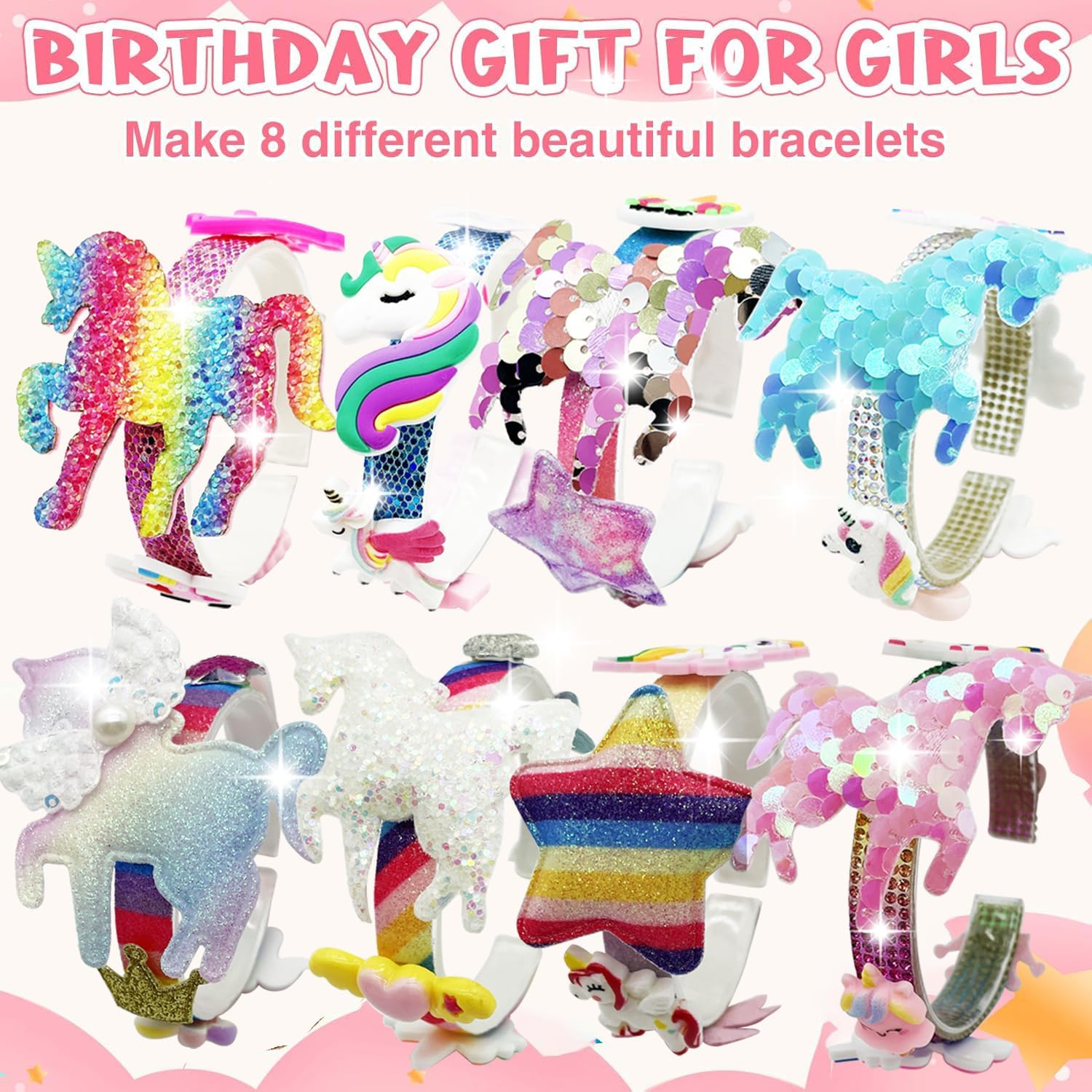 Friendship Bracelet Making Kit - Girls Birthday Present for Ages 5-12 - Art and Craft Kits for Kids, 5-10 Year Old Girls Gifts, Jewellery Making Kit, Party Favors Supplies (Unicorn)