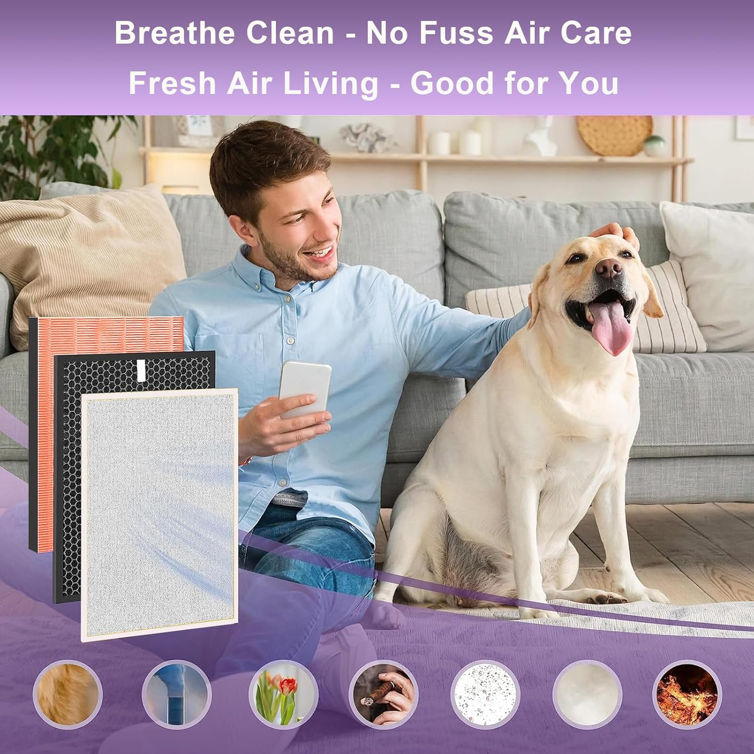 BUCKKO Replacement True HEPA Filter Set Compatible with Winix Zero+ PRO 5-Stage Air Purifier (Aus-1250Azpu),Filter GJ & Filter GU image number 6