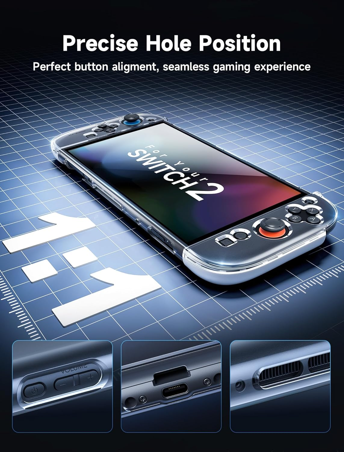 JSAUX Dockable Case for Nintendo Switch 2 2025, PC+TPU Grip Protective Cover for Switch2 Accessories, Clear Protective Case Compatible with Switch 2 Console & Joycon Controller, Split Design image number 5