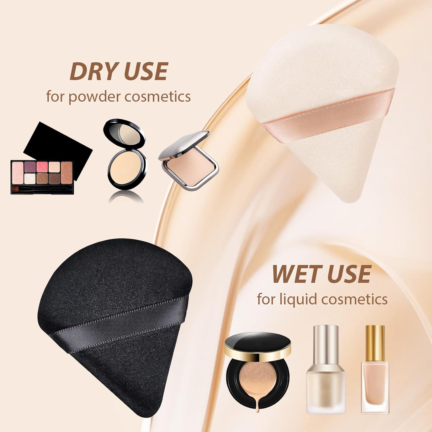 Makeup Brushes, HEYMKGO 18Pcs Professional Makeup Brush Set with 2 Powder Puff & Travel Bag, Premium Synthetic Foundation Powder Blush Blending Face Brush Kit, Eyeshadow Makeup Brushes & Tools image number 5