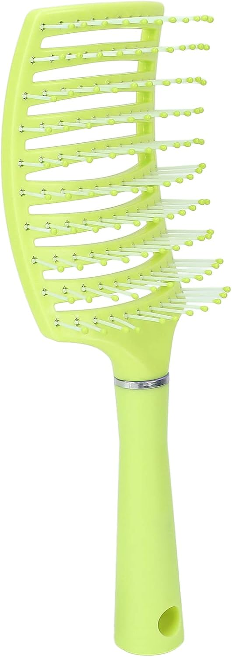 Hair Brush, Curved Scalp Massage Ergonomic Paddle Hair Brush for Hair Salon for Home Travel for Men Women(Fluorescent Yellow) image number 5
