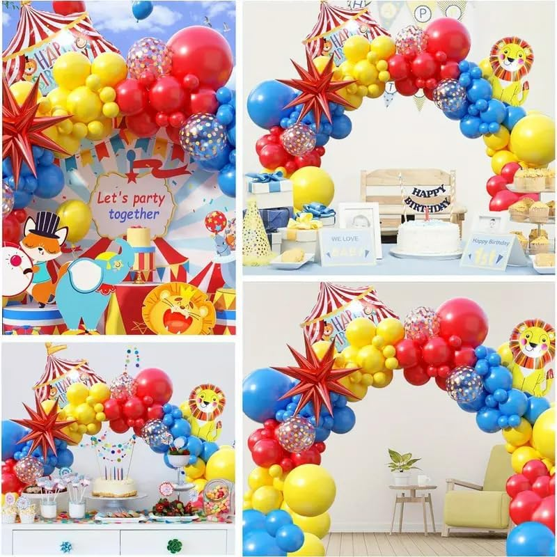 Circus Themed Balloon Wreath Explosion Star Performance Stage Balloon Chain Set, Birthday Party Decoration（110 PCS） image number 5