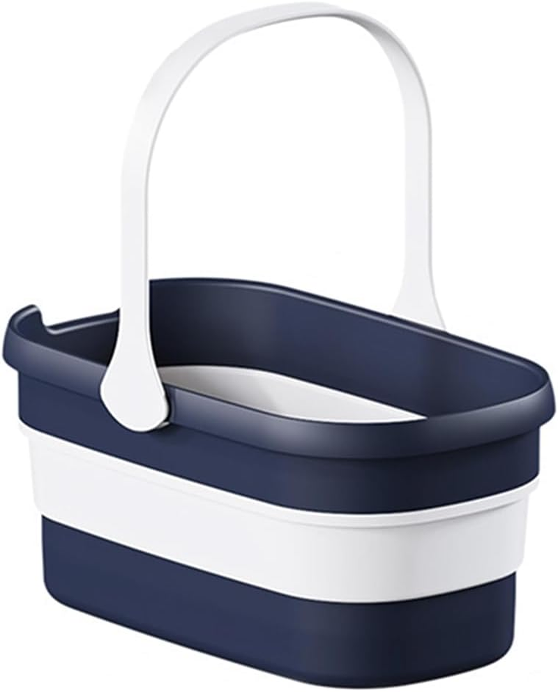 BOOMJOY Collapsible Rectangular Bucket, 14L, Blue, Plastic, Fishing, Camping, Window Washing, Laundry