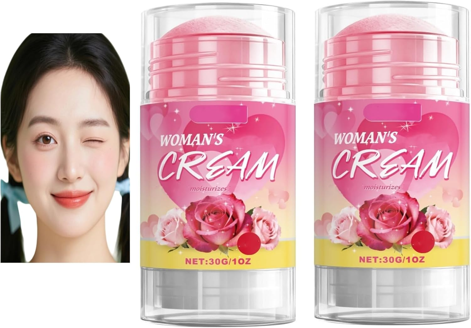 Woman'S Cream Multi Balm Stick, Moisturizing and Smooth for Face, Neck and Body,Absorbs Quickly without Greasiness, Lightweight,Ideal for Daily & Travel Use,Gentle for All Skin Type (1PCS)