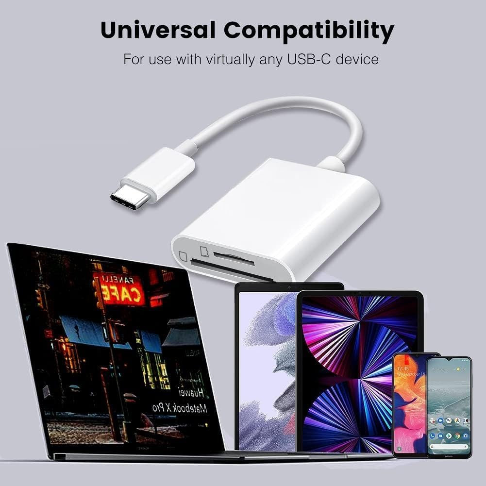 USB C SD Card Reader for Iphone 16 15, Dual Card Slot Type C to SD/TF Card Camera Memory Reader Adapter for Iphone 16/15 plus Pro Ipad 10 Ipad Pro, Fast Transfers Trail Game Camera Viewer, Plug&Play image number 2