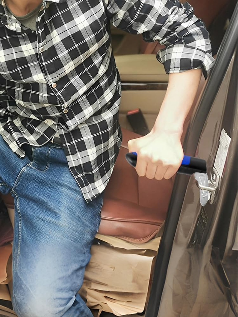 2 Pcs Car Door Assist Handle, 2 in 1 Multifunction Car Handle Assist, Vehicle Support Handles Window Breaker, Portable Automotive Cars Handles Assists for Elderly and Cars Emergency Tool (Blue, 2 Pcs) - Blue image number 6