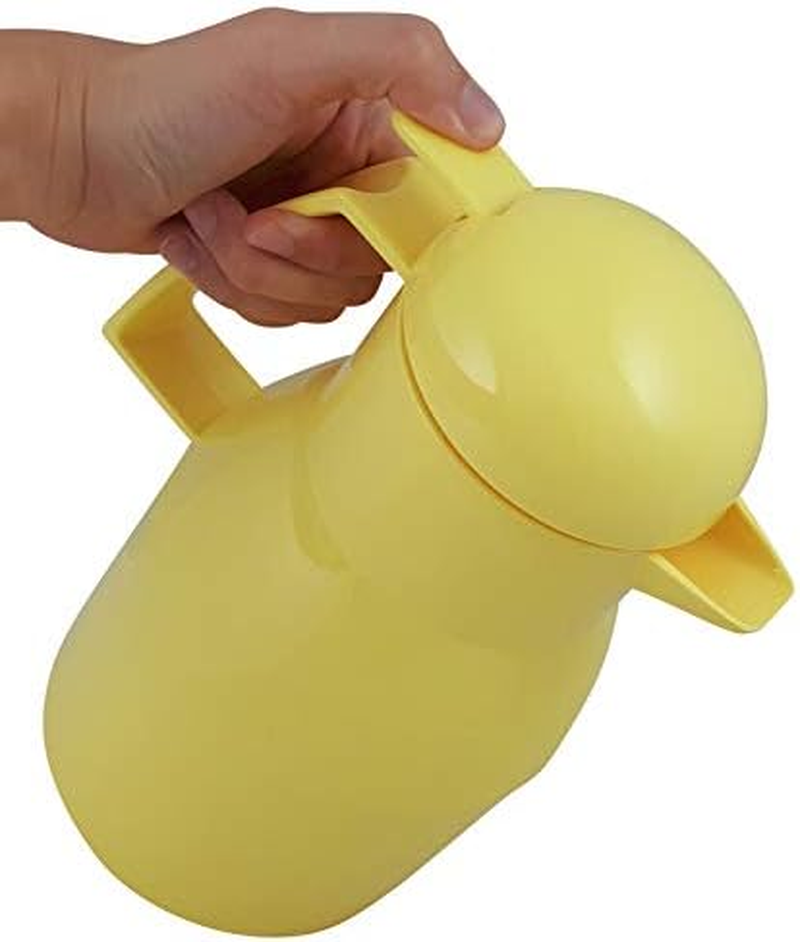 Helios Top Push Vacuum Jug Yellow 1 Litre, 30 X 30 X 25.7 Cm image number 2