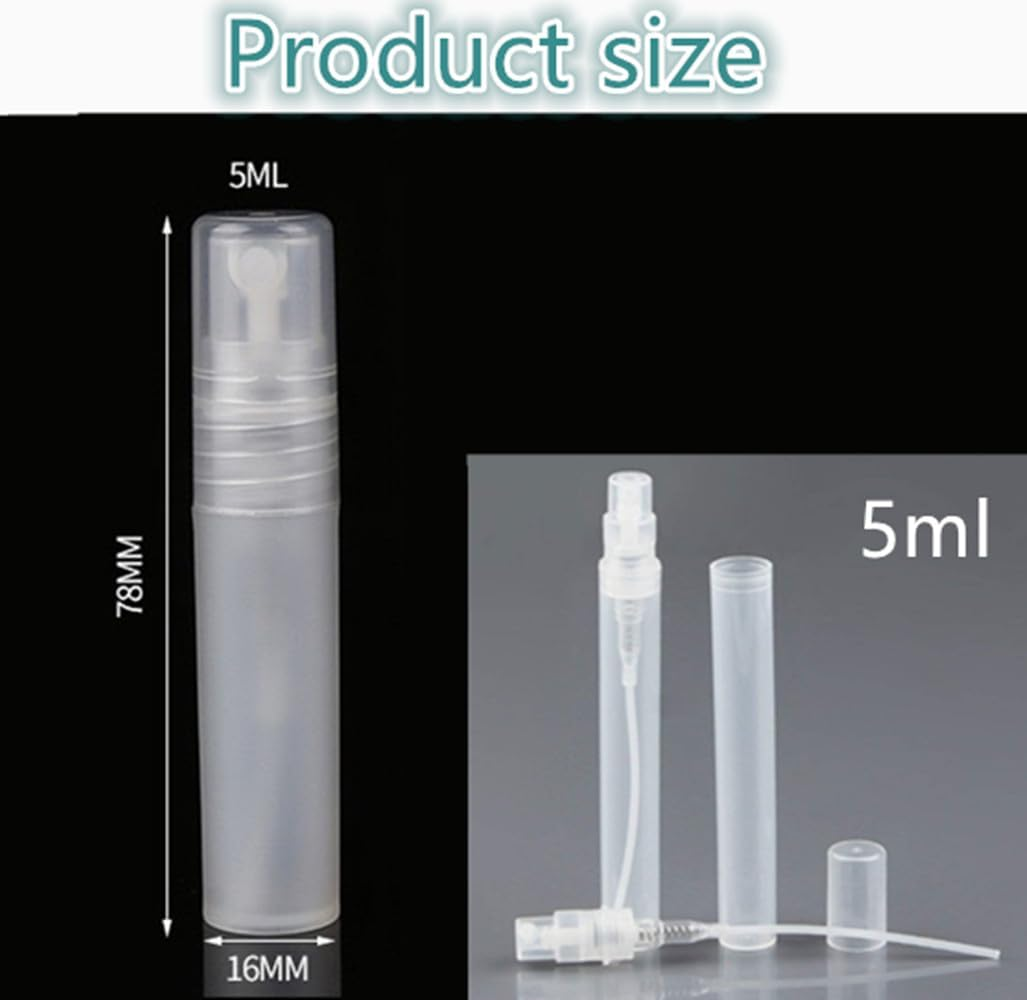 10 Pcs Clear 5Ml Slim Refillable PVC Portable Frosted Spray Bottle,Mini Fine Mist Spritzer Bottle Liquid Sprayer Bottle,Small Empty Sample Containers,For Liquid, Perfume, Makeup Tool, Travel image number 4