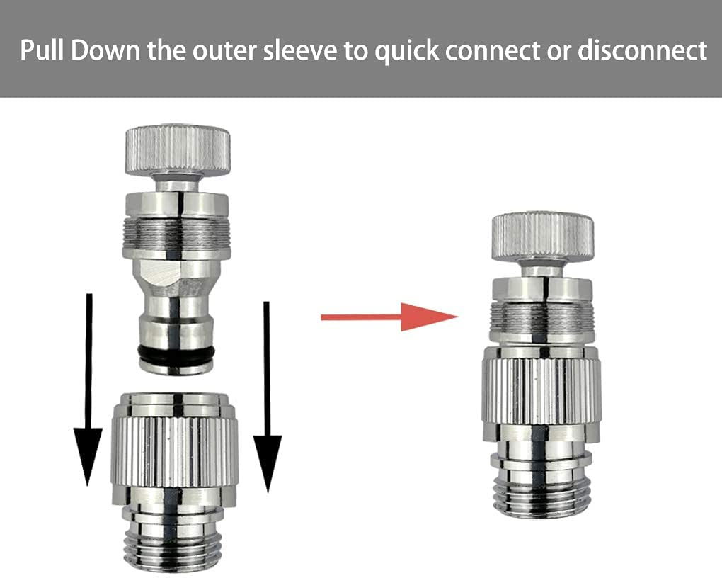 Dishwasher,Washer Snap Coupling Adapter,Shower Hose, Garden Hose(3/4Ght) Quick Connection, for Bathroom/Kitchen,Sink to Hose Adapter Faucet Hose, Sink Quick-Fit Attachment (Quick-Connect) image number 6