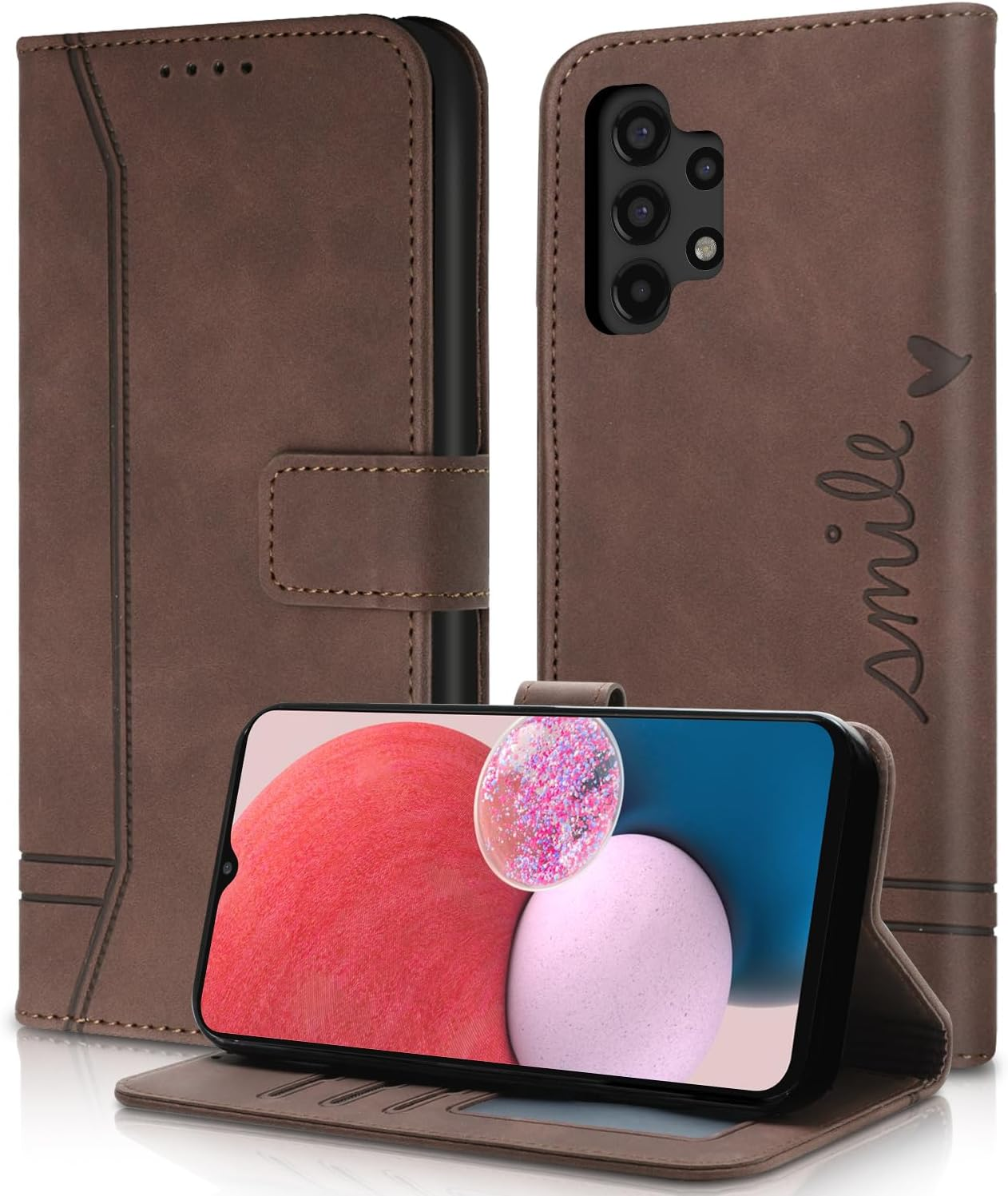 Aswant Mobile Phone Case for Motorola Edge 60 Fusion Leather Premium Flip Case Card Slot Magnetic Buckle Holder Protective Case for Motorola Edge 60 Fusion (Red)