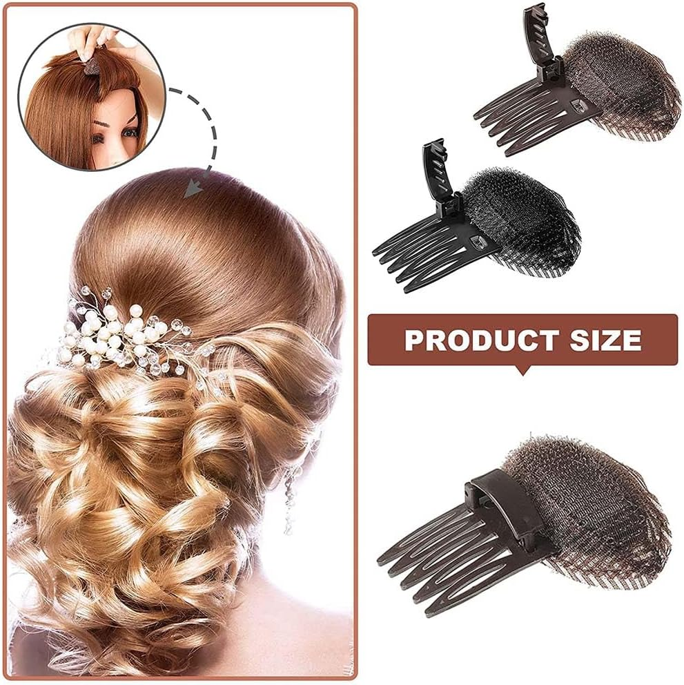 2PCS DIY Invisible Hair Volume Increase Fluffy Puff Sponge Pad Clip Comb Girls image number 6